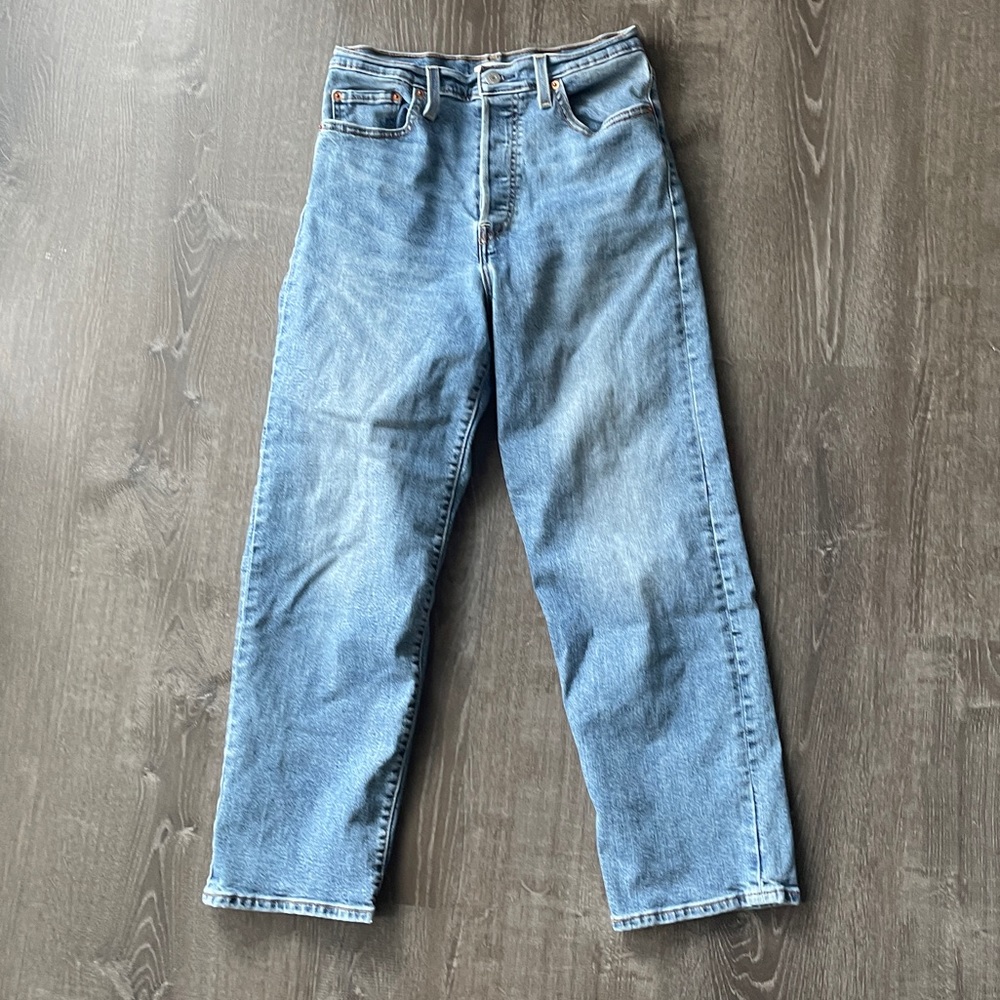 High Rise Straight Leg Ankle Levi Jeans